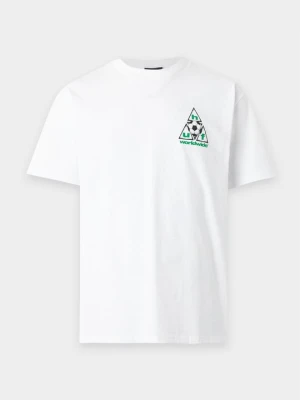 T-shirt z nadrukiem HUF biały