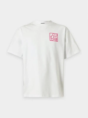 T-shirt z nadrukiem HUF biały