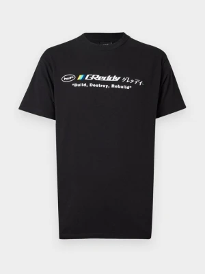 T-shirt z nadrukiem HUF czarny