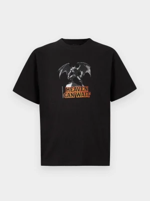 T-shirt z nadrukiem HUF czarny