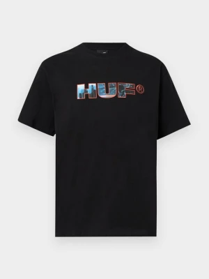 T-shirt z nadrukiem HUF czarny