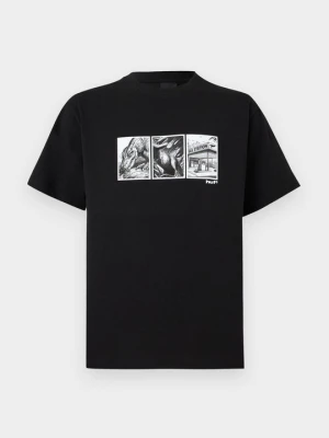 T-shirt z nadrukiem HUF czarny
