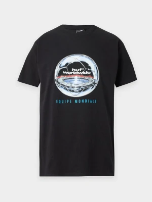 T-shirt z nadrukiem HUF czarny