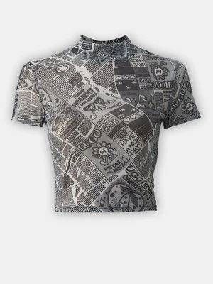 T-shirt z nadrukiem Hugo szary