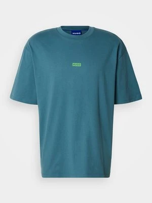 T-shirt z nadrukiem Hugo turkusowy