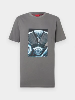 T-shirt z nadrukiem Hugo szary