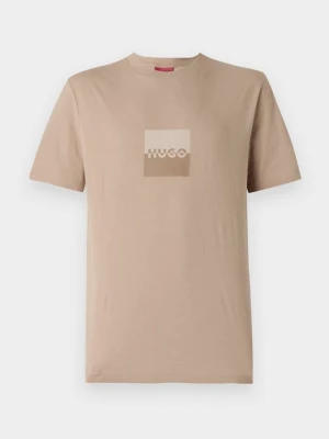 T-shirt z nadrukiem Hugo beżowy