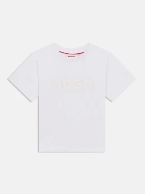 T-shirt z nadrukiem Hugo biały