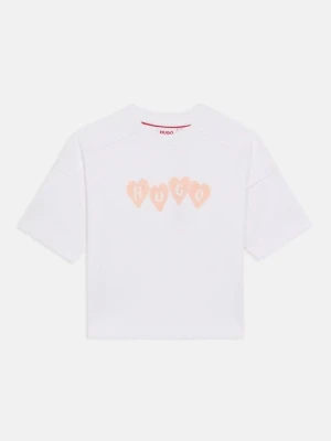 T-shirt z nadrukiem Hugo biały