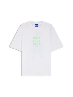 T-shirt z nadrukiem Hugo biały