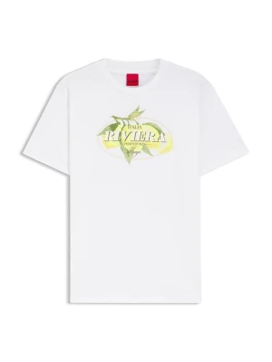 T-shirt z nadrukiem Hugo biały