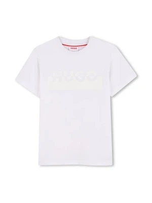 T-shirt z nadrukiem Hugo biały