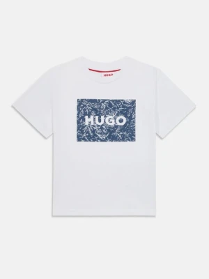 T-shirt z nadrukiem Hugo biały