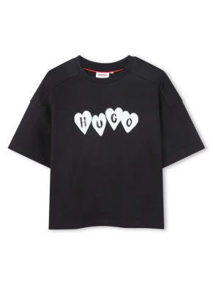 T-shirt z nadrukiem Hugo czarny