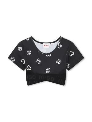 T-shirt z nadrukiem Hugo czarny