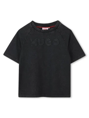 T-shirt z nadrukiem Hugo czarny