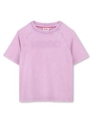 T-shirt z nadrukiem Hugo fioletowy