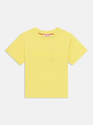 T-shirt z nadrukiem Hugo jasnożółty