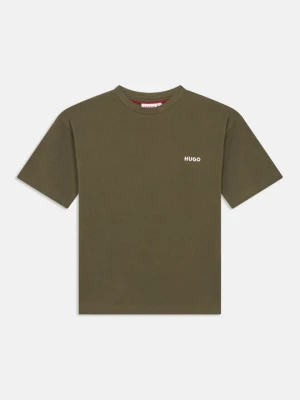 T-shirt z nadrukiem Hugo khaki