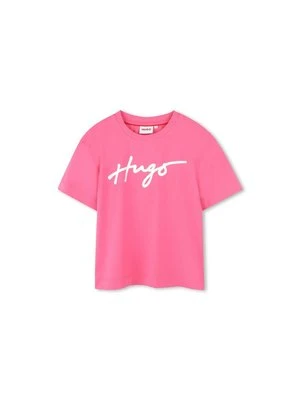 T-shirt z nadrukiem HUGO Kids