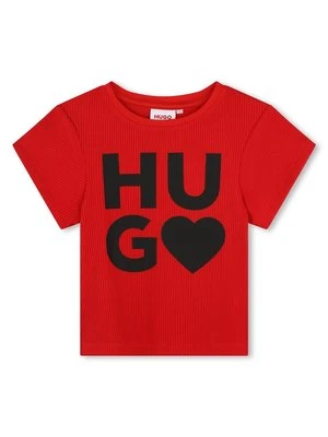 T-shirt z nadrukiem HUGO Kids