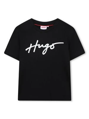 T-shirt z nadrukiem Hugo czarny
