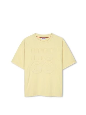 T-shirt z nadrukiem Hugo żółty