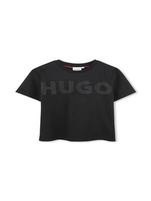 T-shirt z nadrukiem Hugo czarny