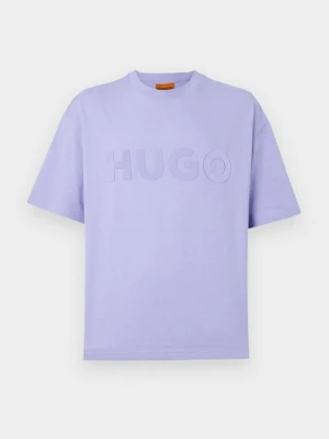 T-shirt z nadrukiem Hugo liliowy
