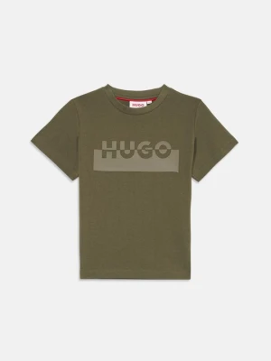 T-shirt z nadrukiem Hugo oliwkowy