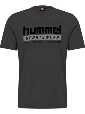 T-shirt z nadrukiem Hummel ciemnoszary