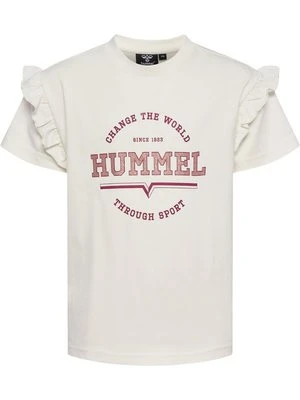 T-shirt z nadrukiem Hummel mleczny