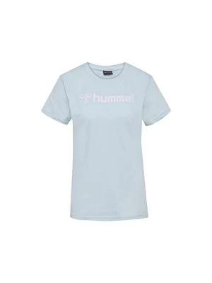 T-shirt z nadrukiem Hummel niebieski