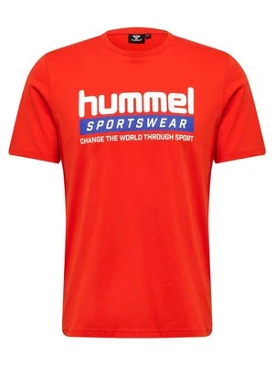 T-shirt z nadrukiem Hummel pomarańczowy
