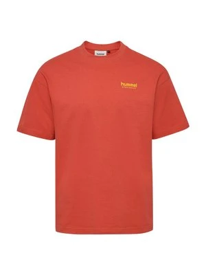 T-shirt z nadrukiem Hummel jasnoczerwony
