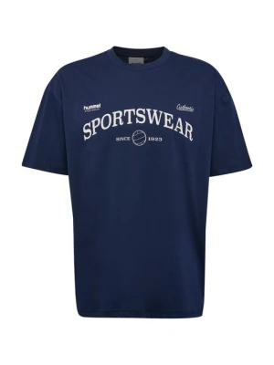 T-shirt z nadrukiem Hummel niebieski