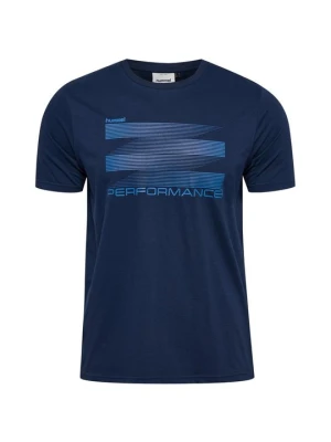 T-shirt z nadrukiem Hummel niebieski