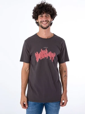 T-shirt z nadrukiem Hurley brązowy