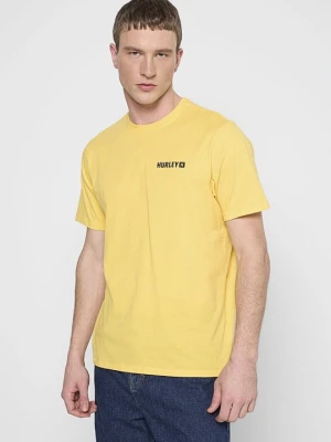 T-shirt z nadrukiem Hurley żółty