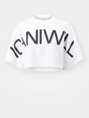 T-shirt z nadrukiem ICANIWILL biały