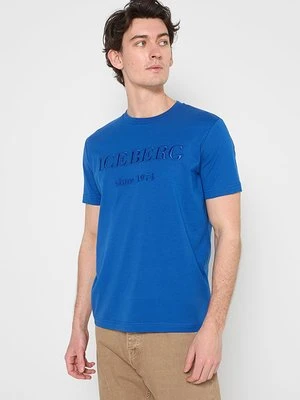T-shirt z nadrukiem Iceberg niebieski