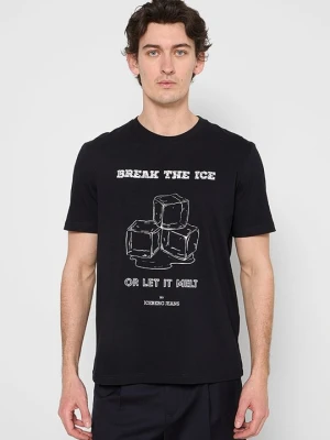 T-shirt z nadrukiem Iceberg czarny