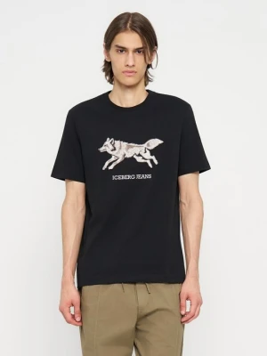 T-shirt z nadrukiem Iceberg czarny