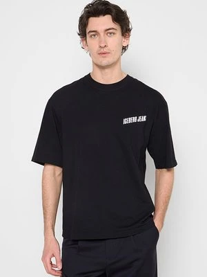 T-shirt z nadrukiem Iceberg czarny