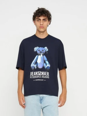 T-shirt z nadrukiem Iceberg niebieski