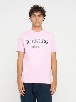 T-shirt z nadrukiem Iceberg różowy