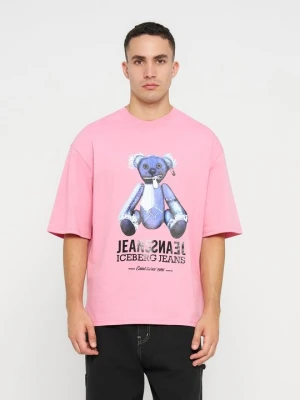 T-shirt z nadrukiem Iceberg różowy