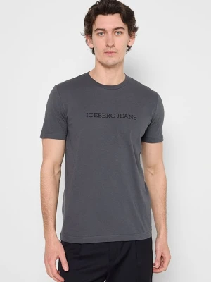 T-shirt z nadrukiem Iceberg szary