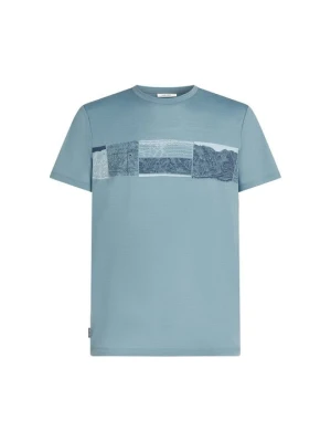 T-shirt z nadrukiem Icebreaker jasnoniebieski