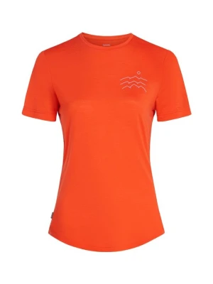 T-shirt z nadrukiem Icebreaker neonowy pomarańcz